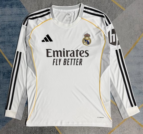 25-26 RMA Home Long Sleeve Fans Soccer Jersey (长袖)