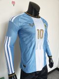 26-27 Argentina Messi Farewell Match Signature Version Long Sleeve Player Version Soccer Jersey*长袖球员