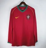 2006 Portugal Home Long Sleeve Retro Soccer Jersey