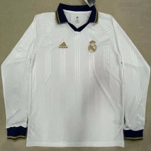 RMA White Long Sleeve Retro Soccer Jersey