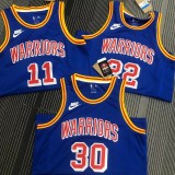 WARRIORS CURRY #30 Blue 75th Anniversary Retro NBA Jersey