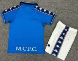 1997-1998 Man City Home Retro Kids Soccer Jersey