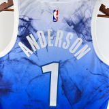 23-24 Timberwolves ANDERSON #1 Blue City Edition Top Quality Hot Pressing NBA Jersey