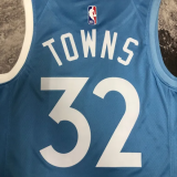 2019-20 Timberwolves TOWNS #32 Sky Blue Retro Top Quality Hot Pressing NBA Jersey