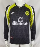 1995-1996 Dortmund Away Black Long sleeves Retro Soccer Jersey