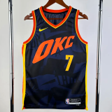 23-24 OKC Thunder HOLMGREN #7 Dark Blue City Edition Top Quality Hot Pressing NBA Jersey