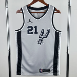 20-21 SA Spurs DUNCAN #21 Grey Top Quality Hot Pressing NBA Jersey (Trapeze Edition)