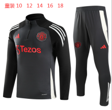 24-25 Man Utd High Quality Kids Half Pull Tracksuit