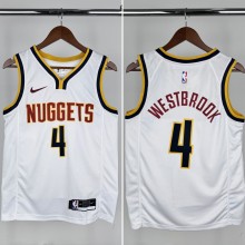 23-24 Nuggets WESTBROOK #4 White Top Quality Hot Pressing NBA Jersey