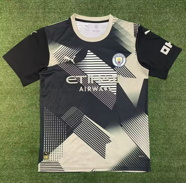25-26 Man City Black Yellow Concept Edition Fans Soccer Jersey