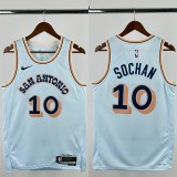 24-25 SA Spurs SOCHAN #10 Light blue City Edition Top Quality Hot Pressing NBA Jersey