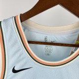 24-25 SA Spurs WEMBANYAMA #1 Light blue City Edition Top Quality Hot Pressing NBA Jersey
