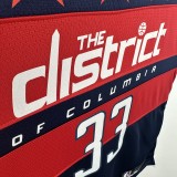 24-25 Wizards KUZMA #33 Royal Blue Top Quality Hot Pressing NBA Jersey (Trapeze Edition)飞人版