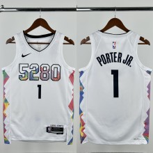 24-25 Nuggets PORTERJR. #1 White City Edition Top Quality Hot Pressing NBA Jersey