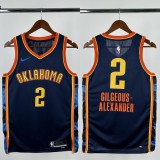 24-25 OKC Thunder GILGEOUS-ALEXANDER #2 Black City Edition Top Quality Hot Pressing NBA Jersey