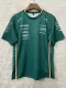 2025 F1 Aston New Pattern Short Sleeve Racing Suit（圆领，无号码）