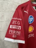 2025 F1 Ferrari New Pattern Short Sleeve Racing Suit (圆领，领口有白色)
