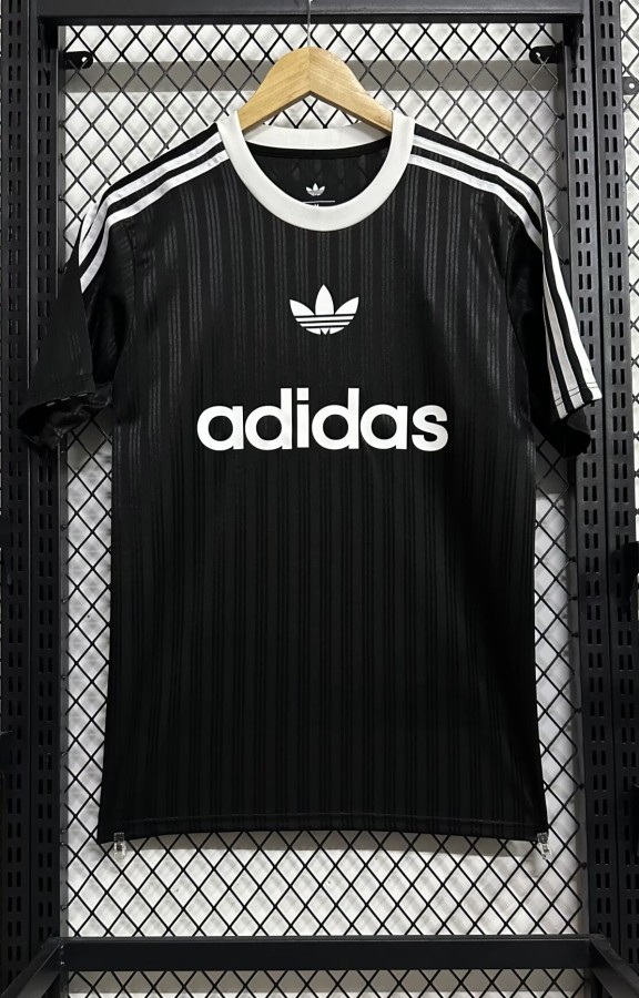 2025 AD Casual Black Fans Training shirts *三叶草