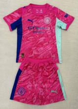 25-26 Man City Goalkeeper Kids Soccer Jersey