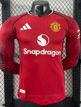 25-26 Man Utd Home Long Sleeve Player Version Soccer Jersey (长袖球员)
