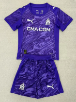 25-26 Marseille Purple GoalKeeper Kids Soccer Jersey