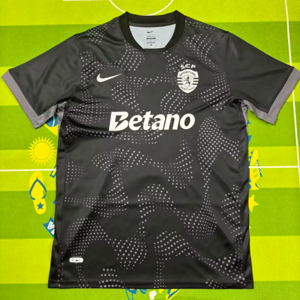 25-26 Sporting Lisbon Black Fans Soccer Jersey 1:1 Thai Quality