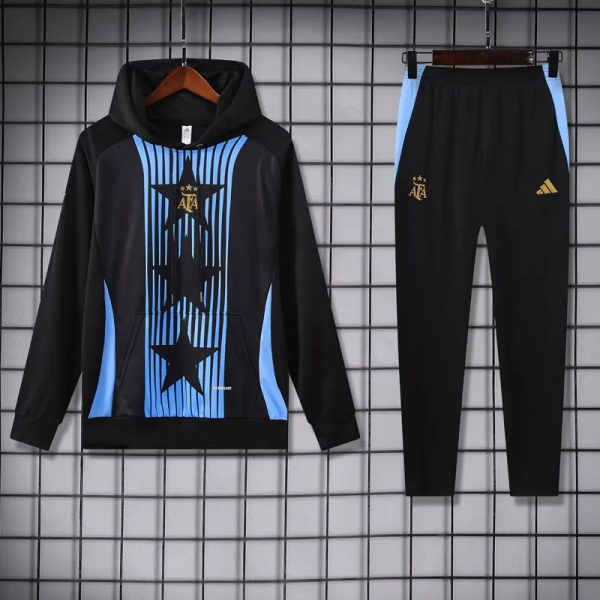 25-26 Argentina Black Hoodie Tracksuit (卫衣套装)