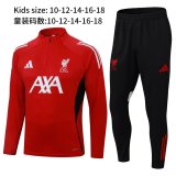25-26 Liverpool High Quality Kids Half Pull Tracksuit