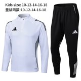 2025 AD White Kids Half Pull Tracksuit