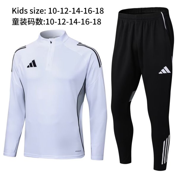 2025 AD White Kids Half Pull Tracksuit