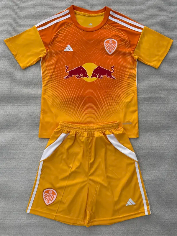 25-26 Leeds United Orange GoalKeeper Kids Soccer Jersey 1:1 Thai Quality