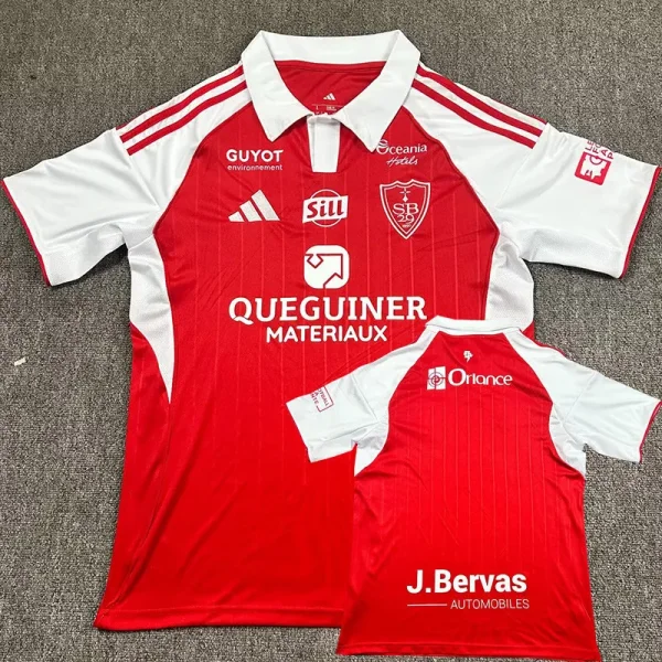 25-26 Stade Brestois Home Fans Soccer Jersey
