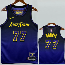24-25 Lakers DONCIC #77 Royal blue City Edition Top Quality Hot Pressing NBA Jersey