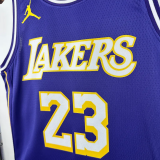 25-26 Lakers JAMES #23 Purple Top Quality Hot Pressing NBA Jersey (Trapeze Edition) 飞人版
