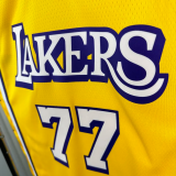 Lakers DONCIC #77 Yellow Top Quality Hot Pressing NBA Jersey(V领)