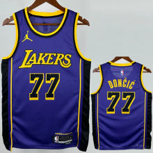 22-23 Lakers DONCIC #77 Purple Top Quality Hot Pressing NBA Jersey (Trapeze Edition) 飞人版