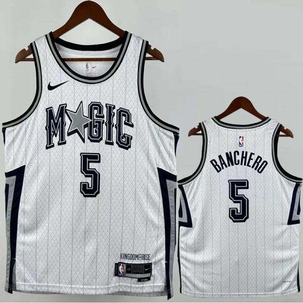 24-25 Magic BANCHERO #5 White City Edition Top Quality Hot Pressing NBA Jersey