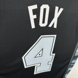 22-23 SA Spurs FOX #4 Black Top Quality Hot Pressing NBA Jersey (Trapeze Edition) 飞人版