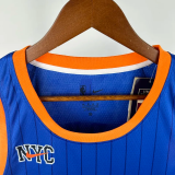 23-24 KNICKS CLARKSON #00 Blue City Edition Top Quality Hot Pressing NBA Jersey