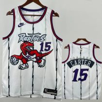 25-26 Raptors CARTER #15 White Retro Top Quality Hot Pressing NBA Jersey