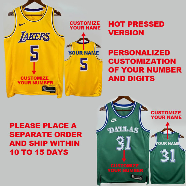 2025，2026 NBA Hot Pressing Version Jersey Personalized Customization(10-15 days for Shipment, Please Remarks the Name and Number，Needs to be ordered Separately)