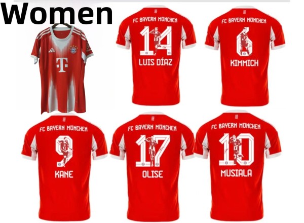 25-26 Bayern Home Special Edition Font Women Soccer Jersey (女印特别版字体)