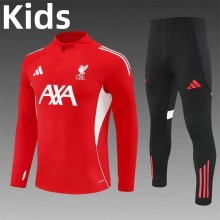 25-26 Liverpool High Quality Kids Half Pull Tracksuit