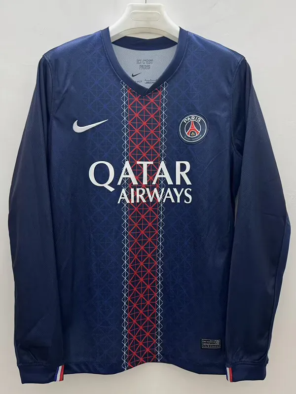 25-26 PSG Home Long Sleeve Fans Soccer Jersey (长袖)