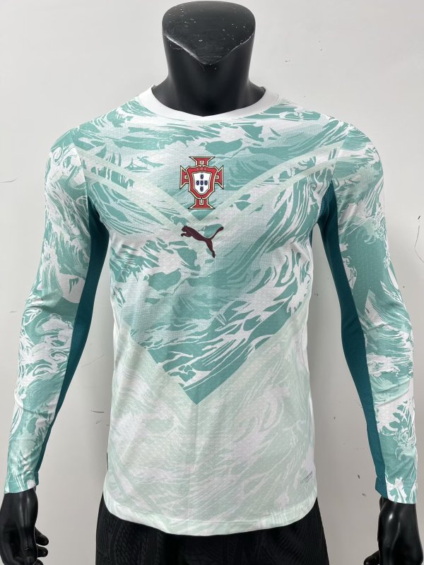 2026 Portugal Away Long Sleeve Player Version Soccer Jersey (长袖球员)