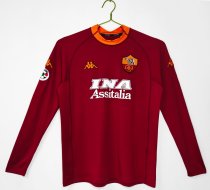 2000-2001 Roma Home Long Sleeve Retro Soccer Jersey