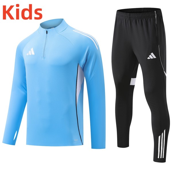 2025 AD Blue Kids Half Pull Tracksuit