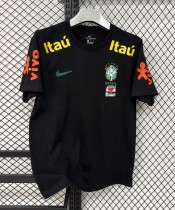 26-27 Brazil Black High Quality Pure Cotton Casual T-Shirt