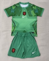 2026 NetherIands Green GoalKeeper Kids Soccer Jersey 2026 NetherIands Green GoalKeeper Kids Soccer Jersey