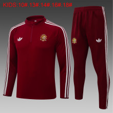 26-27 Spain High Quality Kids Half Pull Tracksuit